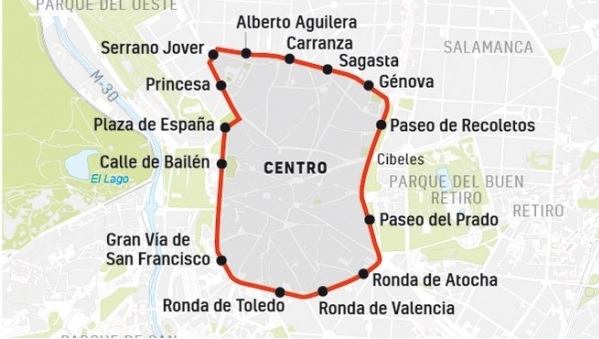 Mapa Madrid Central DGT